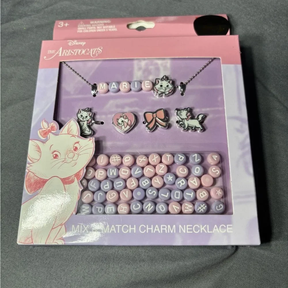 New Disney The Aristocats Marie Kids Pink Mix & Match Charm Necklace